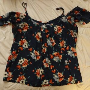 Lila Rose Navy Floral Blouse